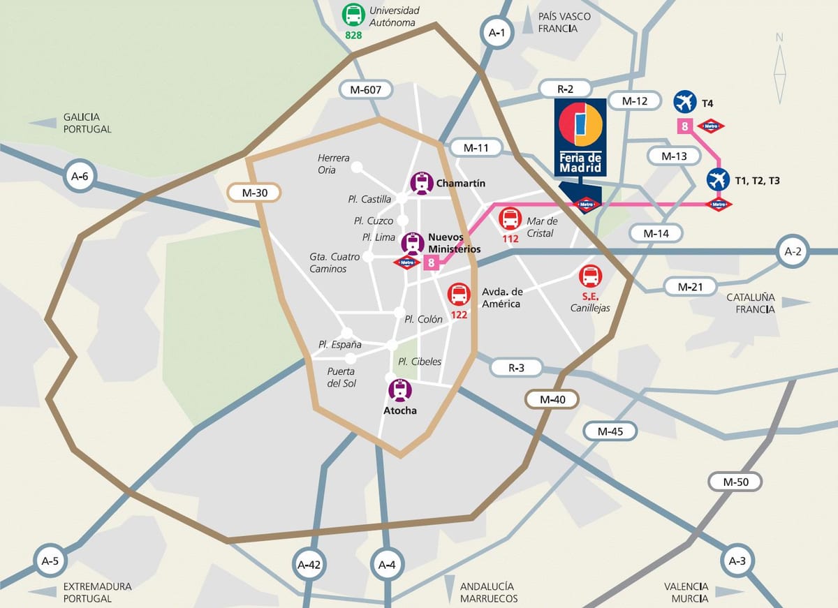 mapa do centro de exposições ifema Madrid
