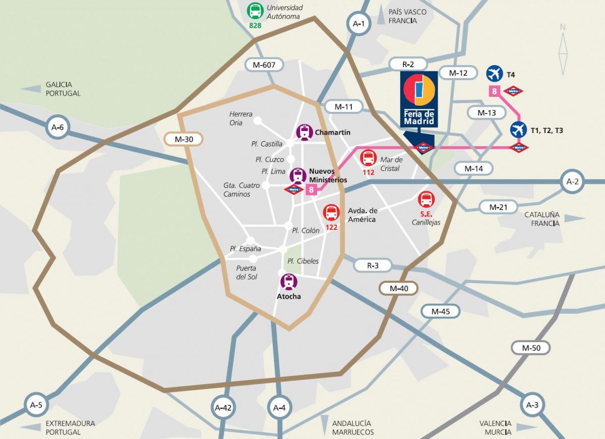 mapa do centro de exposições ifema Madrid