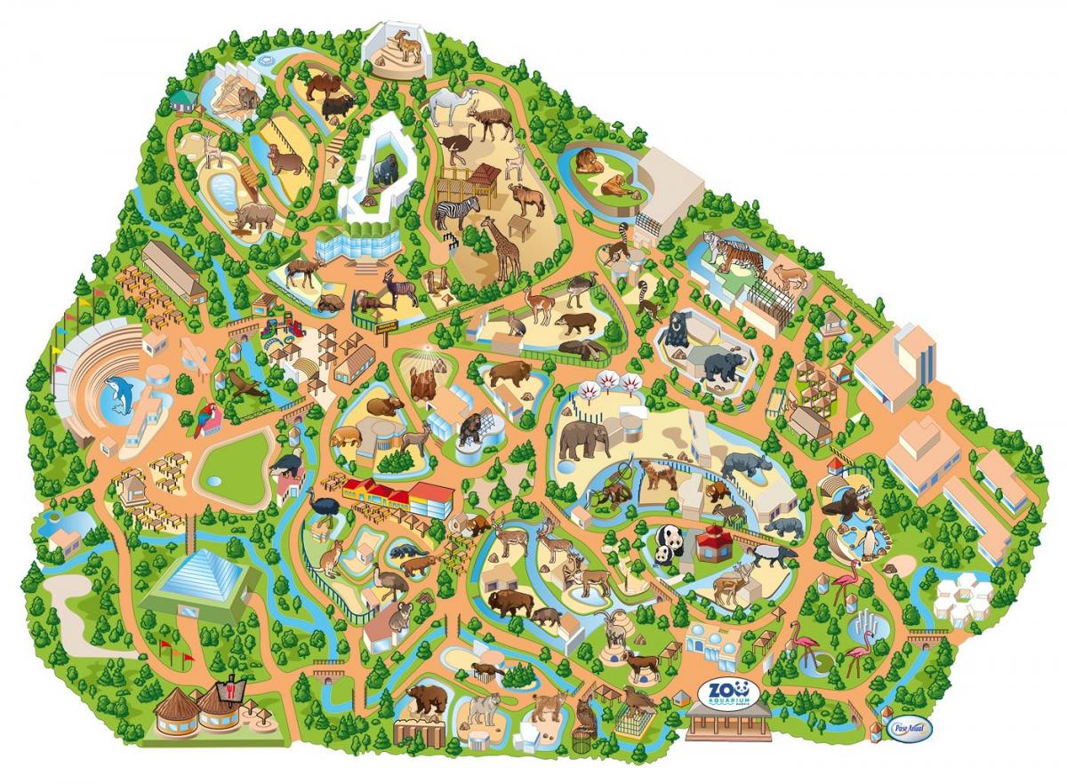 mapa do jardim zoológico de Madrid