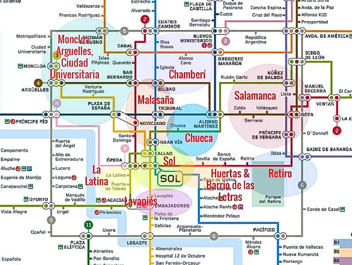 mapa de la latina, em Madrid