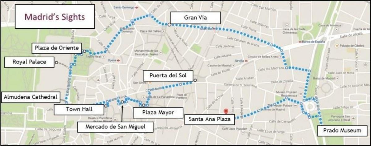 De Madrid a pé mapa