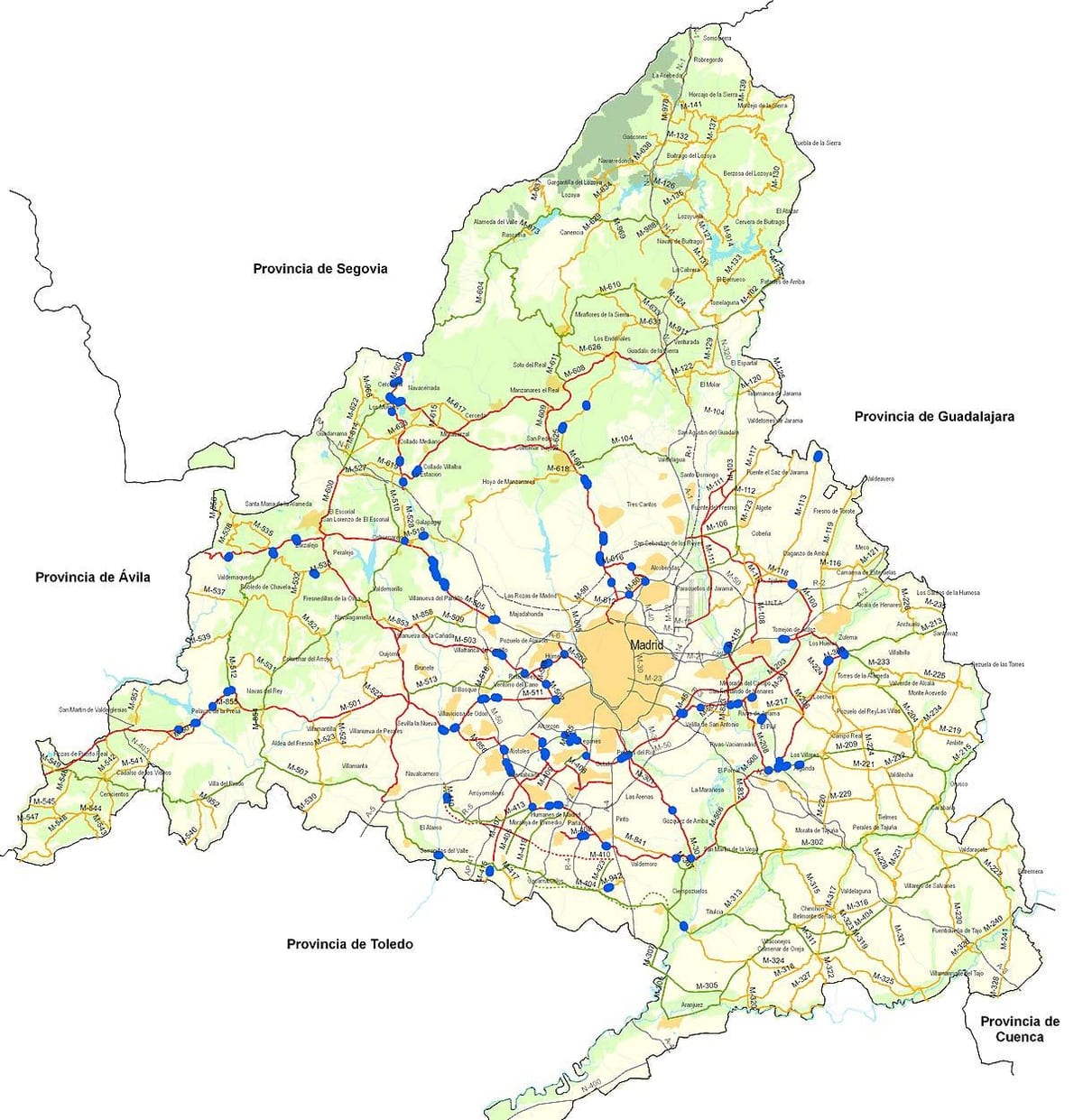 mapa de Madrid estrada