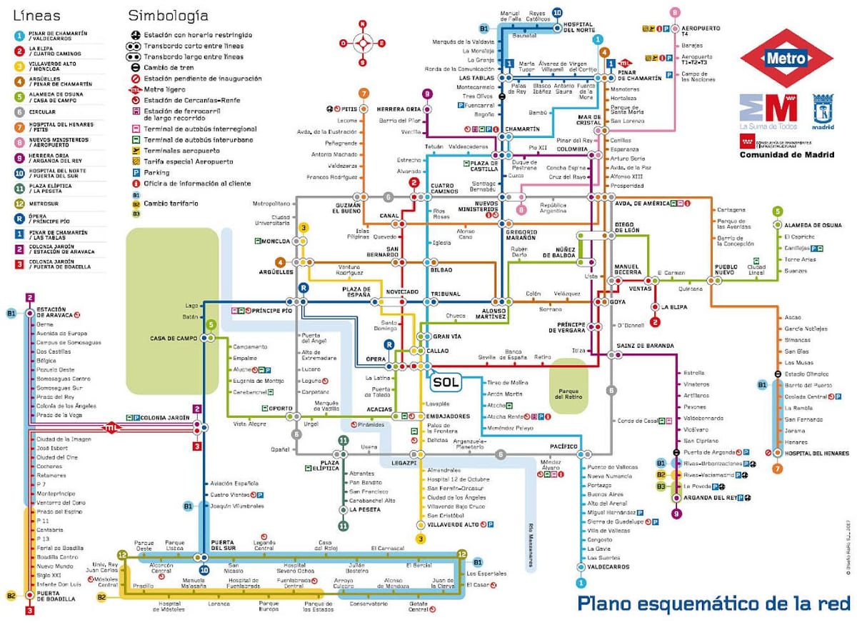 Mapa do metrô de Madrid
