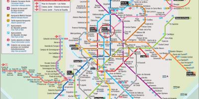 Madrid mapa de metrô do aeroporto