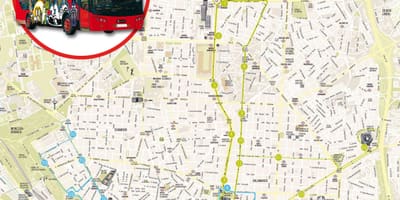 Madrid ônibus de excursão mapa