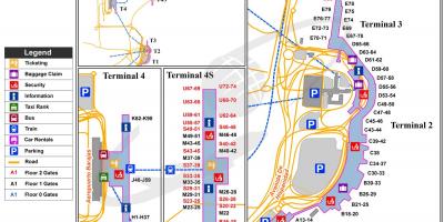 Mapa do aeroporto internacional de Madrid