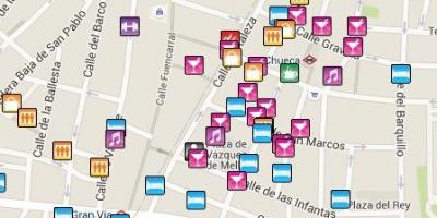 Gay área de mapa de Madrid