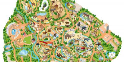 Mapa do jardim zoológico de Madrid