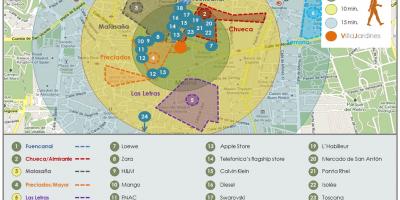 Mapa de Madrid de compras