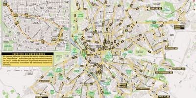 Emt Madrid mapa de ônibus