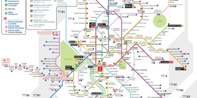 Mapa de Madrid transporte público