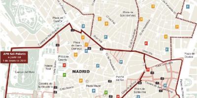 Mapa de Madrid estacionamento