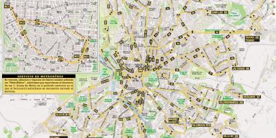 Rotas de ônibus mapa de Madrid